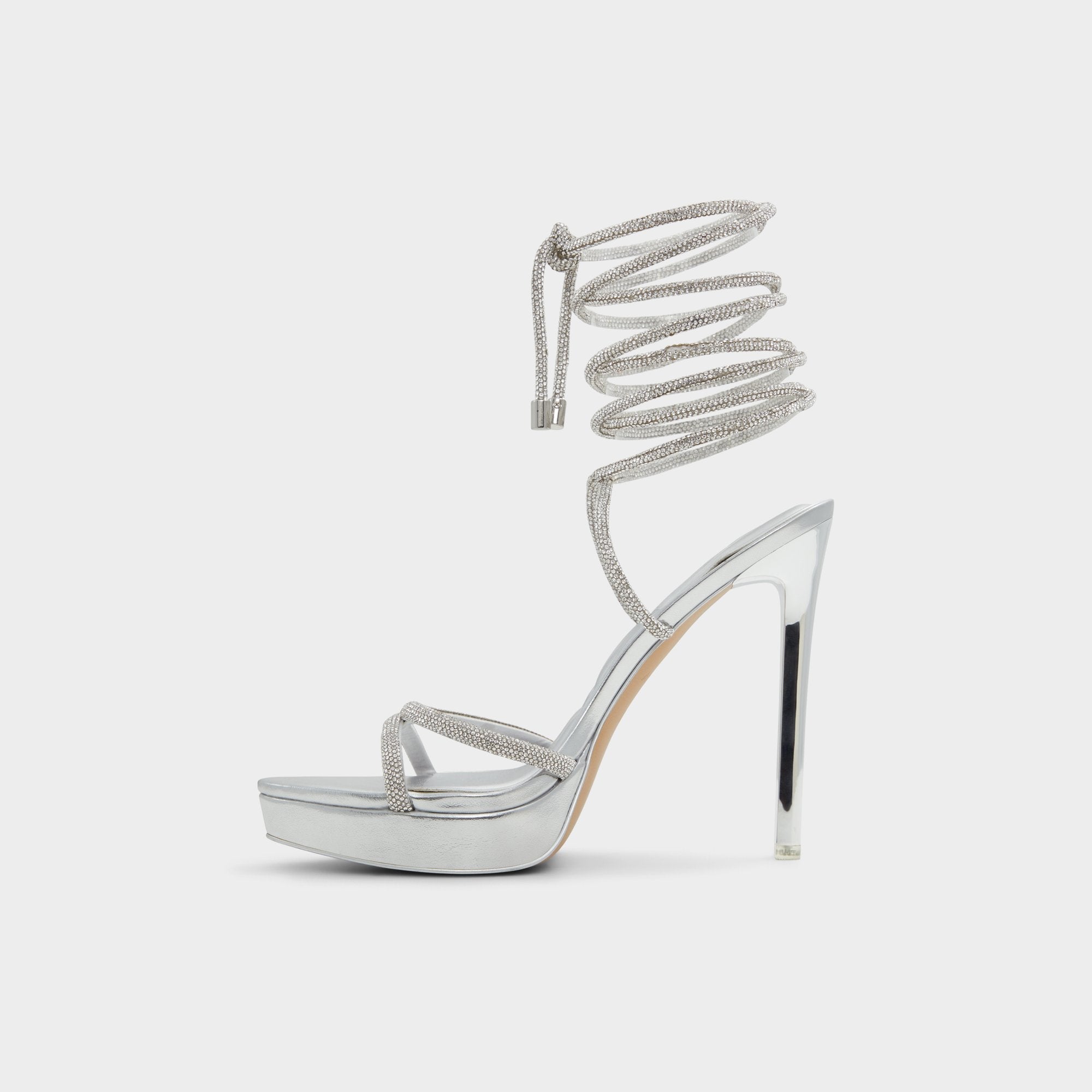 Aldo Izabella in Silver 13621003 - Strappy heeled sandal, Platform