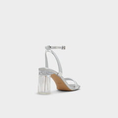 Aldo Aurorai Silver Women's Block heels - Strappy heeled sandal, Block heel