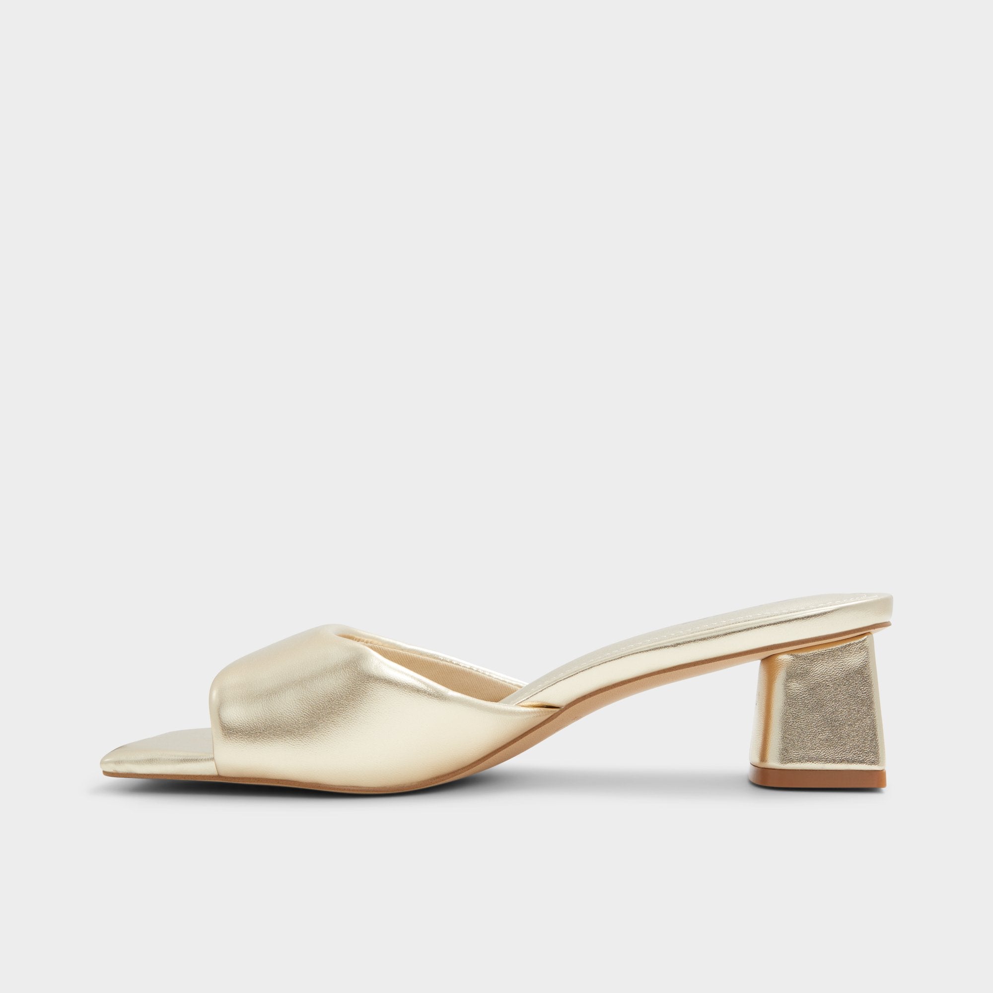 Aldo Aneka Gold Women's Heeled mules - Heeled mule, Block heel