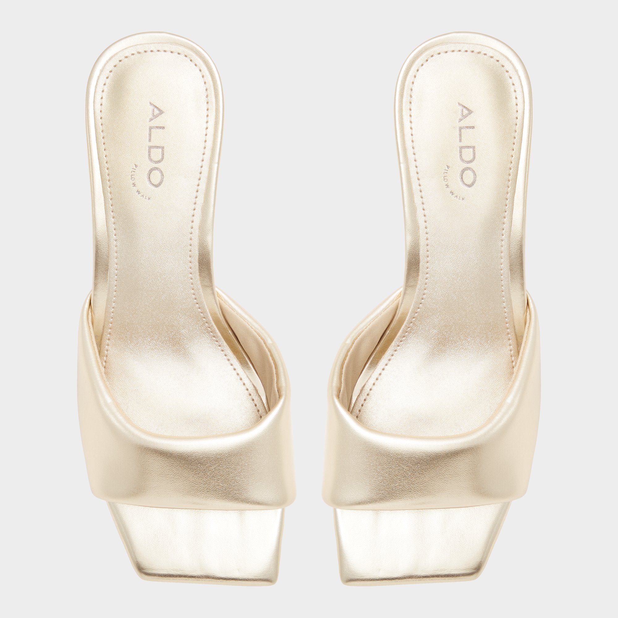 Aldo Aneka Gold Women's Heeled mules - Heeled mule, Block heel