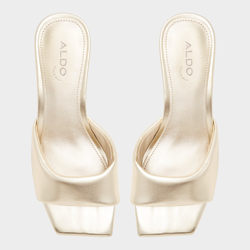 Aldo Aneka Gold Women's Heeled mules - Heeled mule, Block heel