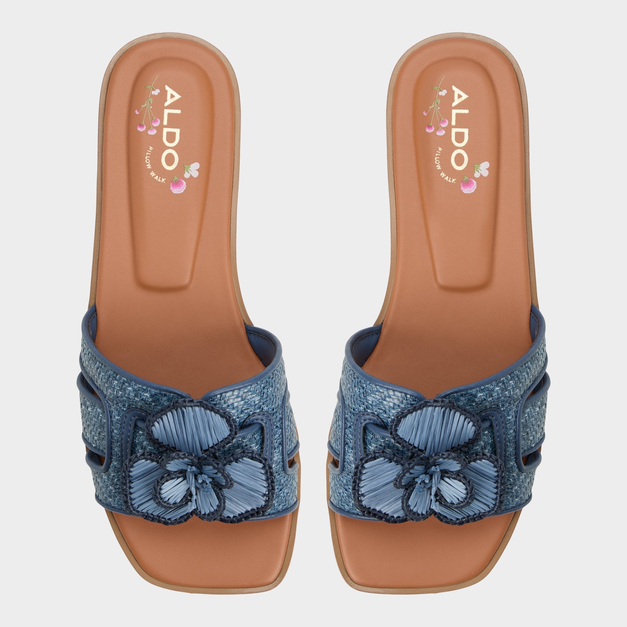 Aldo Seaflower Denim Women's Flats - Slide sandal