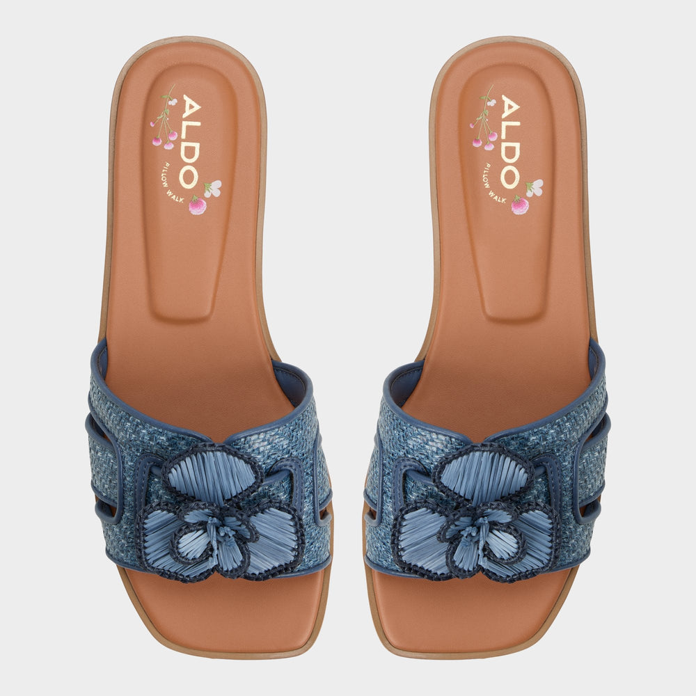 Aldo Seaflower Denim Women's Flats - Slide sandal