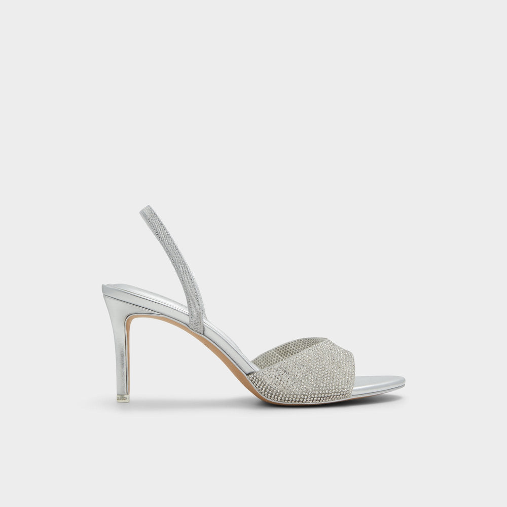 Aldo Aitana in Silver - Strappy heeled sandal, Stiletto heel