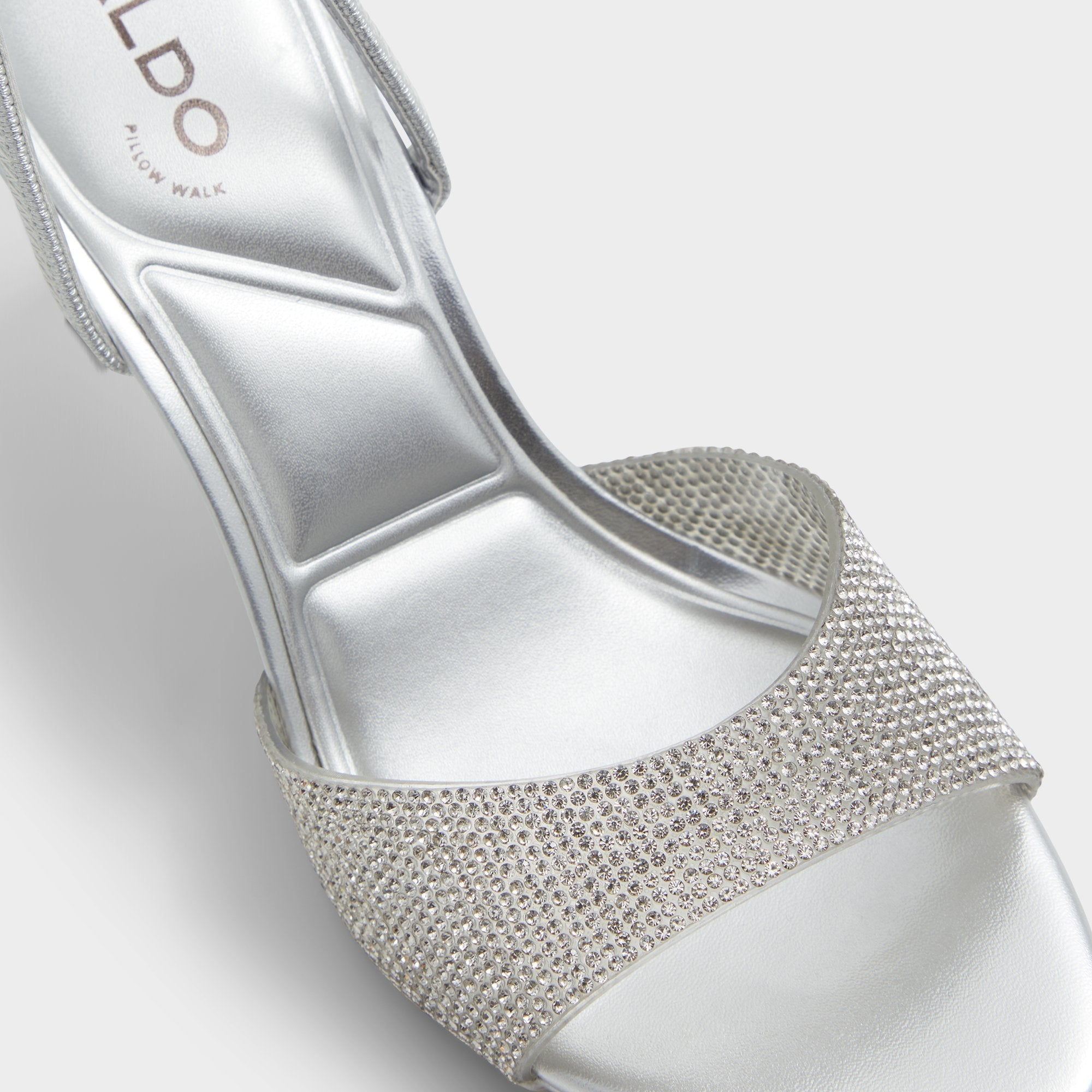 Aldo Aitana in Silver - Strappy heeled sandal, Stiletto heel