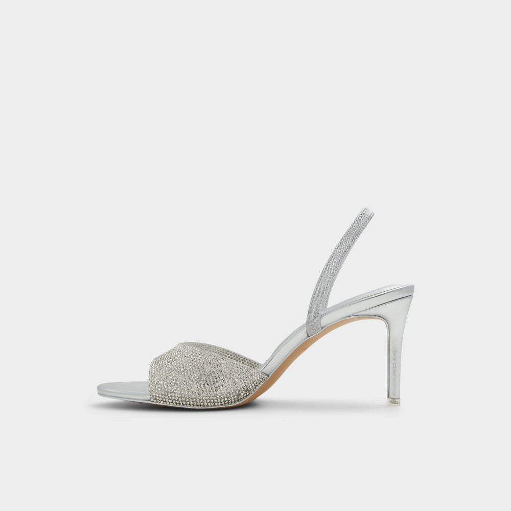 Aldo Aitana in Silver - Strappy heeled sandal, Stiletto heel