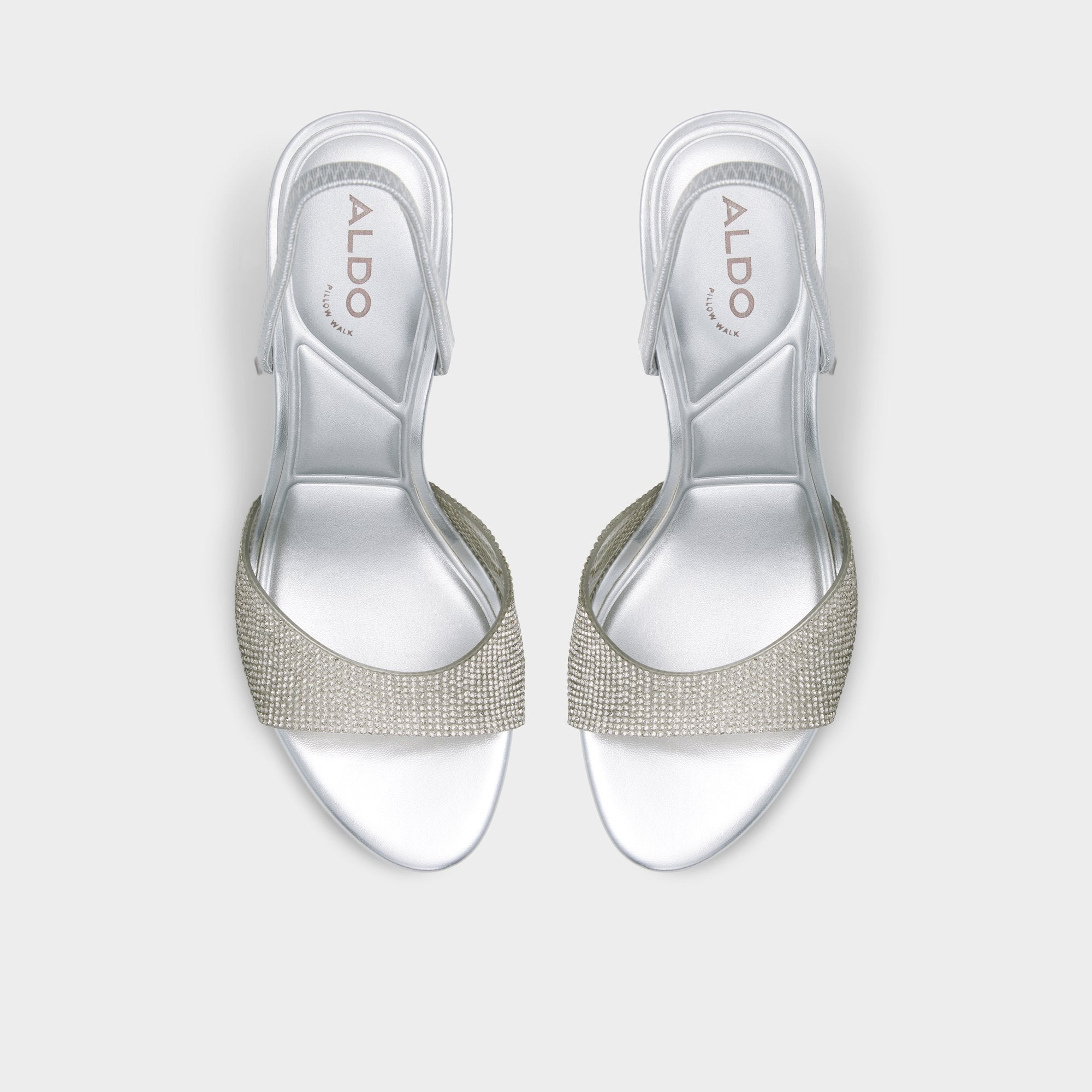 Aldo Aitana in Silver - Strappy heeled sandal, Stiletto heel