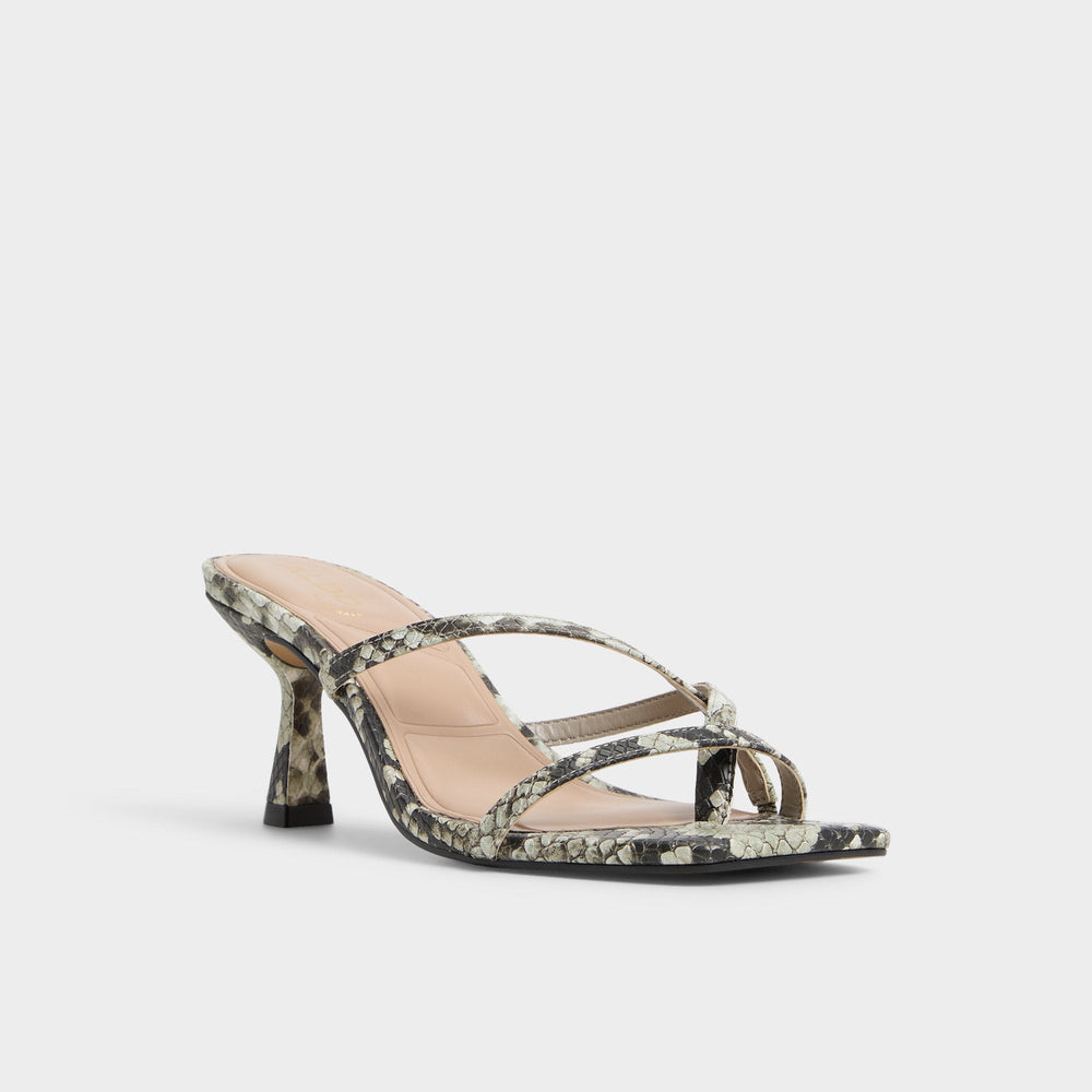 Aldo Calypsa White/Black Women's Animal Prints - Strappy heeled sandal
