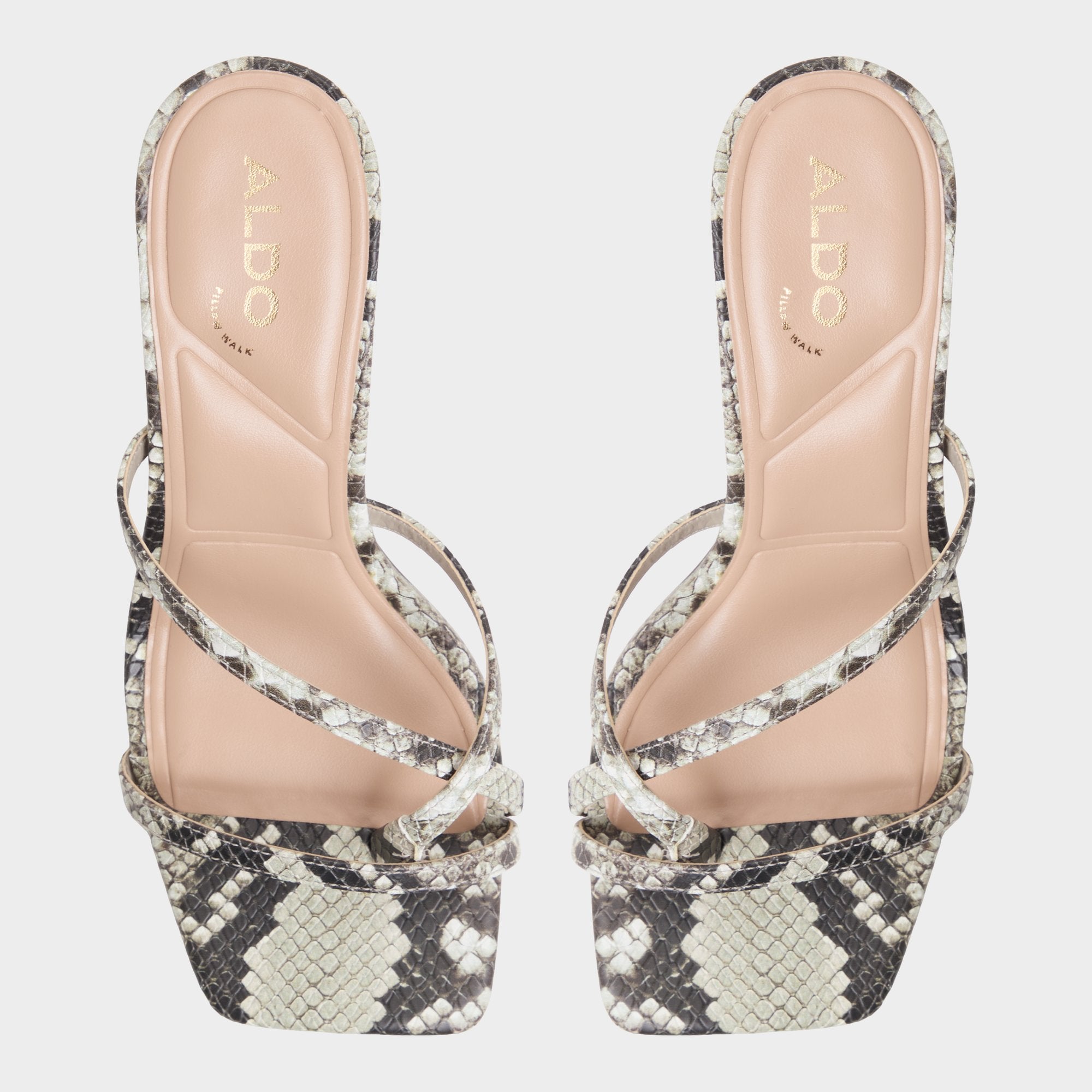 Aldo Calypsa White/Black Women's Animal Prints - Strappy heeled sandal