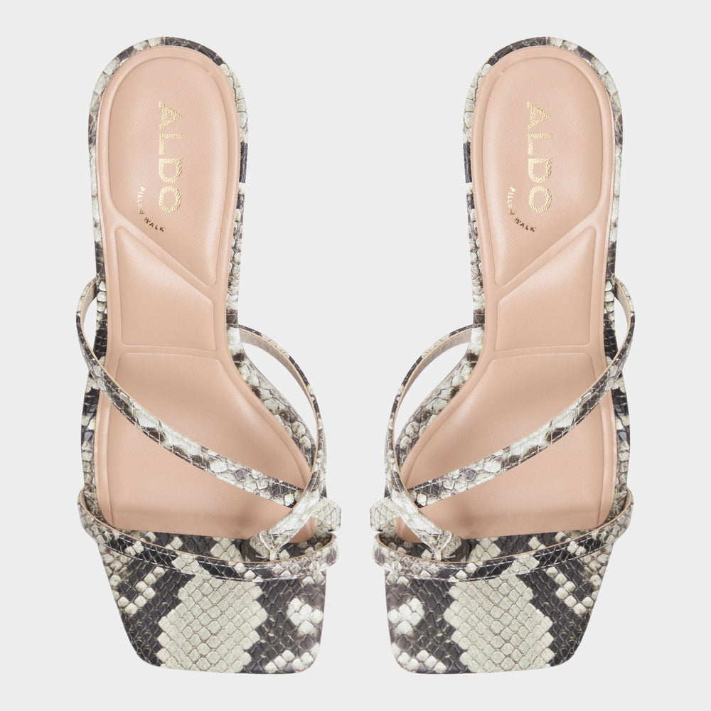 Aldo Calypsa White/Black Women's Animal Prints - Strappy heeled sandal