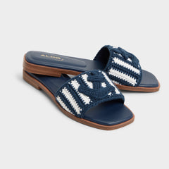 Aldo Sabbia Blue Combo Women's Flats - Slide sandal