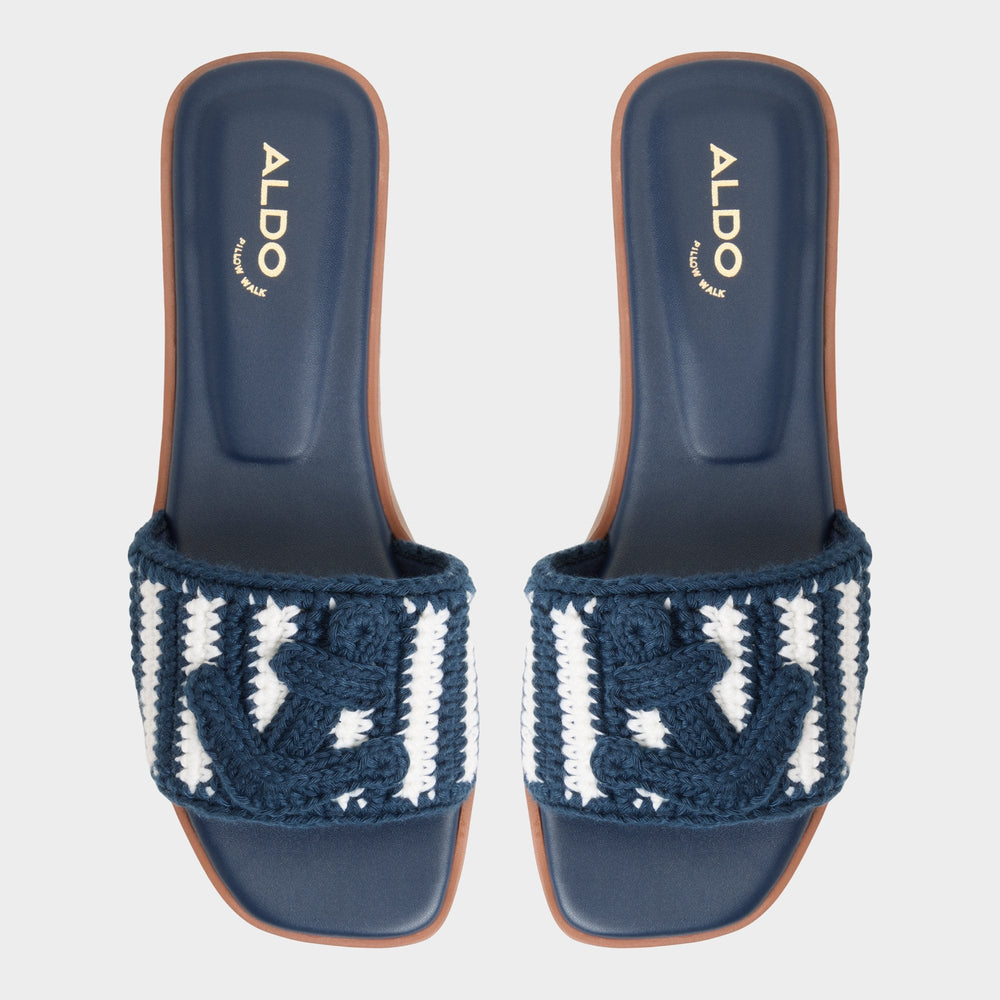 Aldo Sabbia Blue Combo Women's Flats - Slide sandal