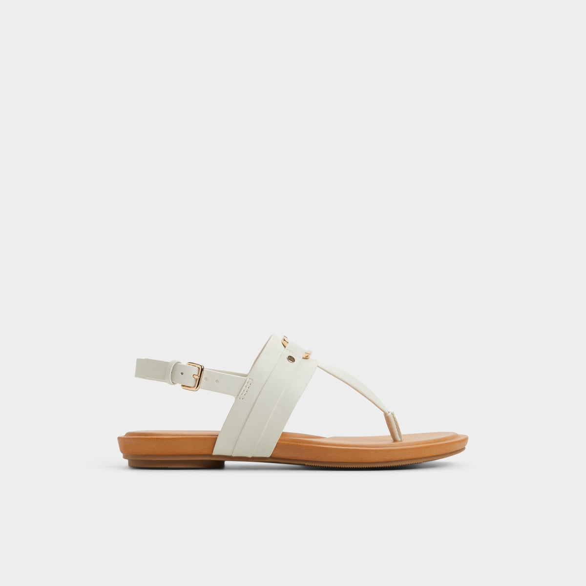 Aldo Taylen White/Bone Women's Footbed sandals - T-strap sandal