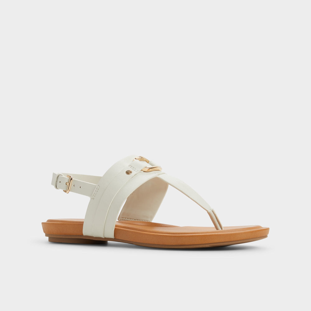 Aldo Taylen White/Bone Women's Footbed sandals - T-strap sandal