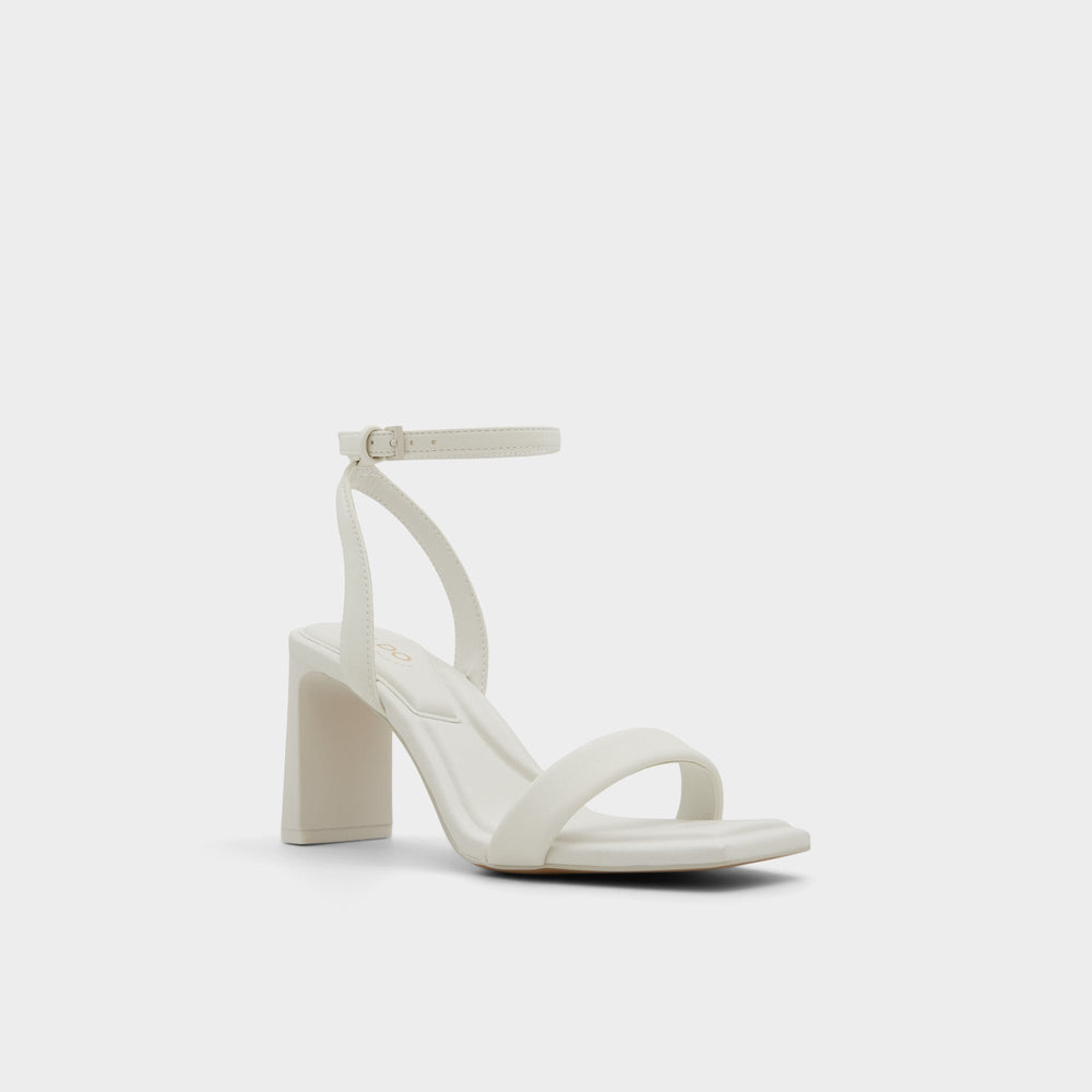 Aldo Aurorai White/Bone Women's Strappy sandals - Strappy heeled sandal, Block heel