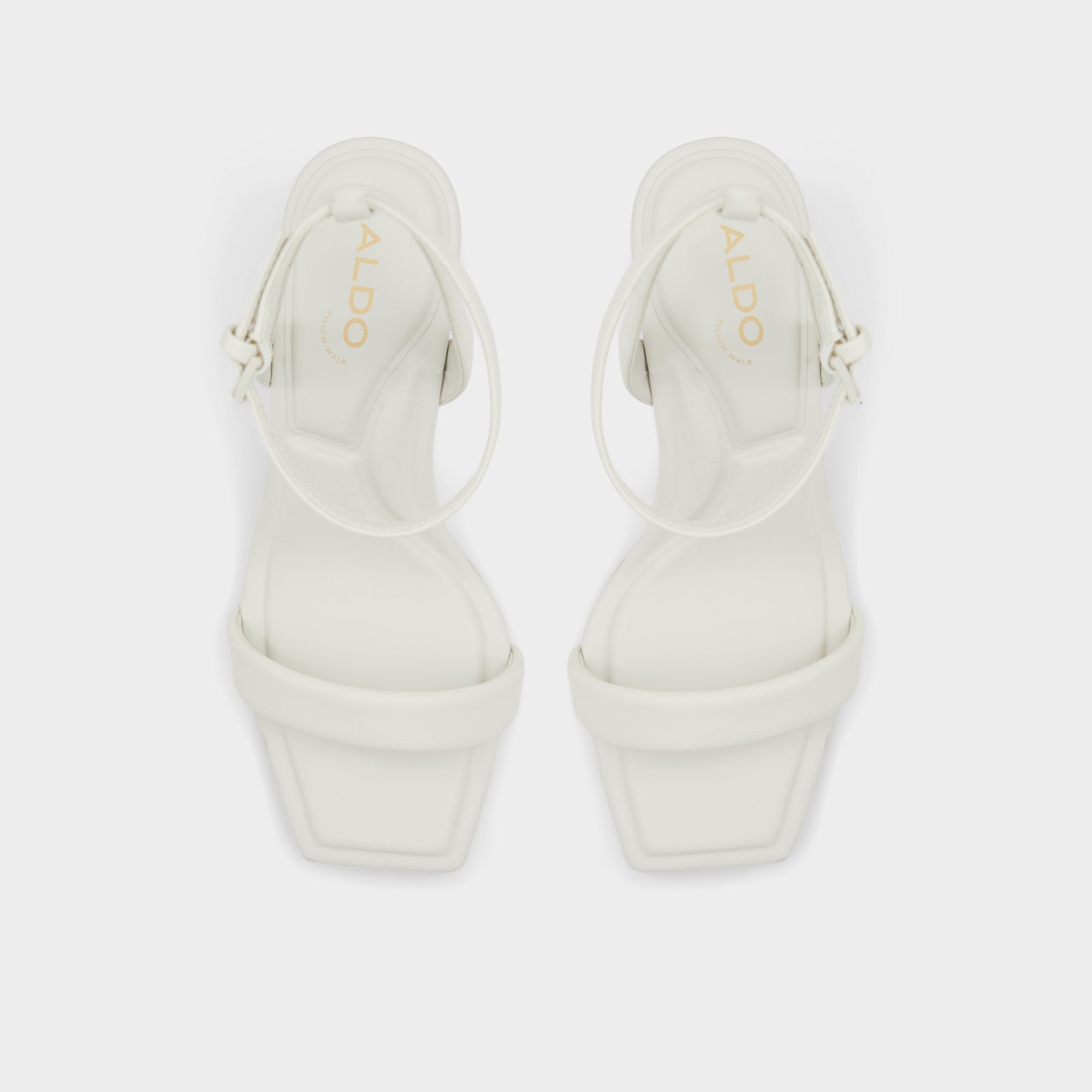 Aldo Aurorai White/Bone Women's Strappy sandals - Strappy heeled sandal, Block heel