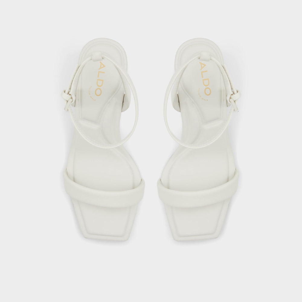 Aldo Aurorai White/Bone Women's Strappy sandals - Strappy heeled sandal, Block heel
