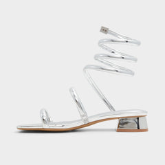 Aldo Spinna in Silver - Strappy sandal, Block heel