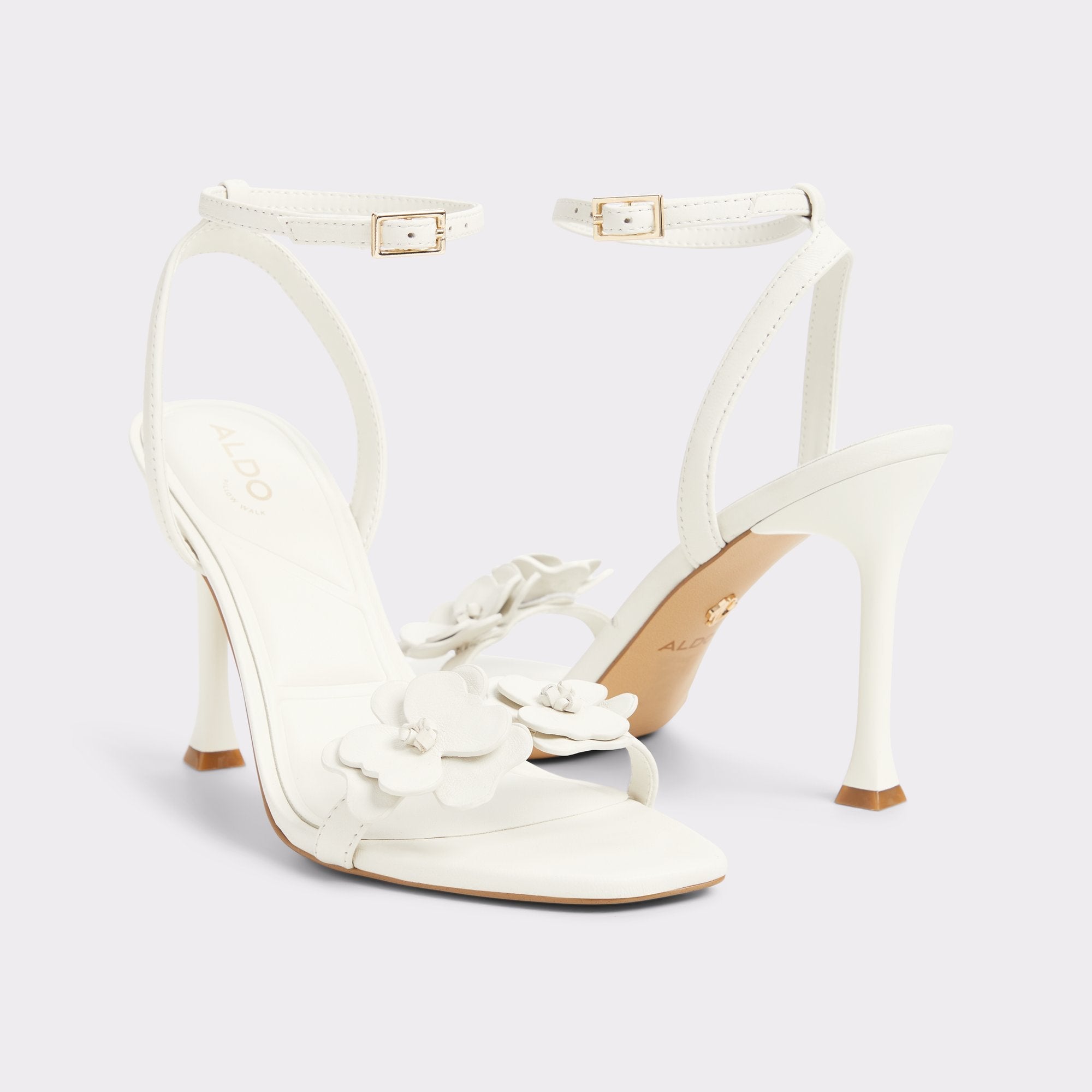 Aldo Daisylily White/Bone Women's Heeled sandals - Strappy heeled sandal, Stiletto heel