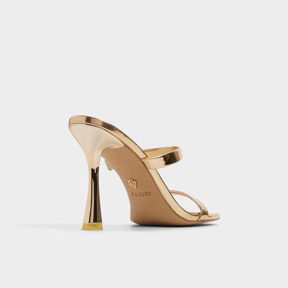 Aldo Evalyn in Gold - Strappy heeled sandal, Stiletto heel