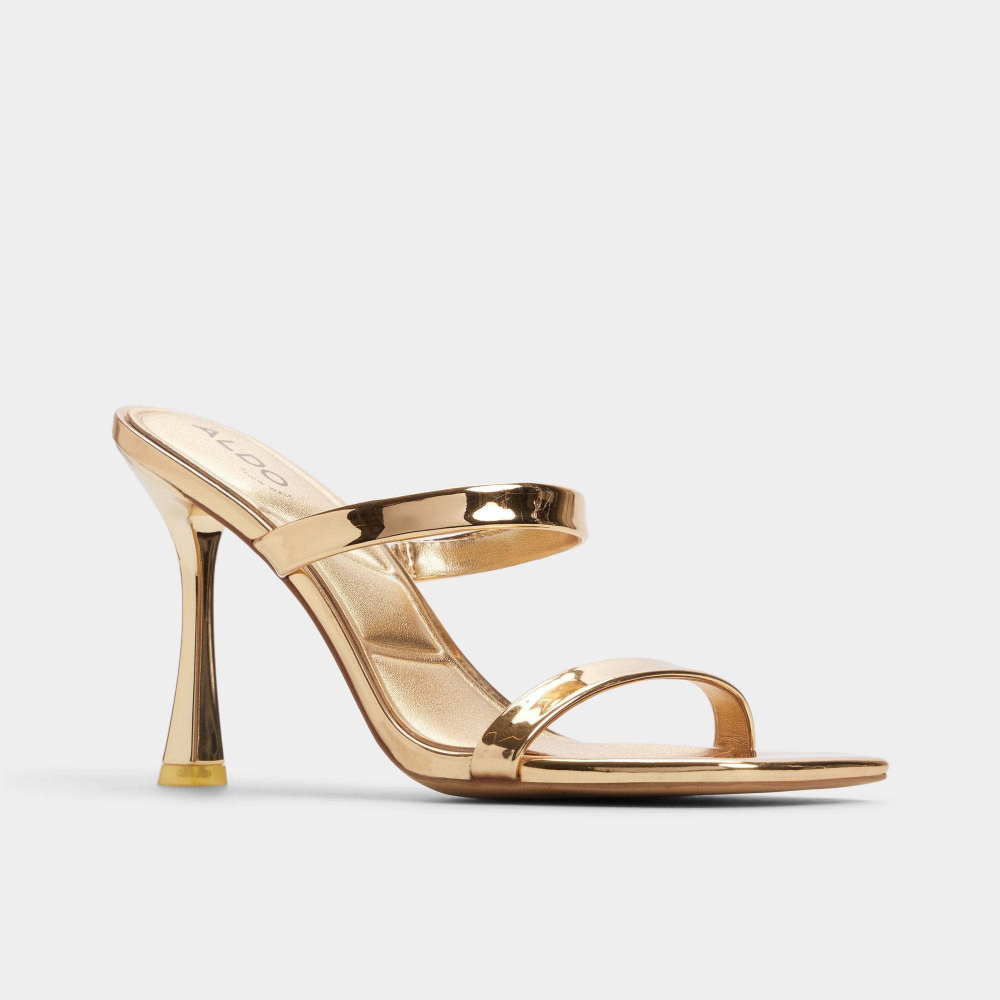 Aldo Evalyn in Gold - Strappy heeled sandal, Stiletto heel
