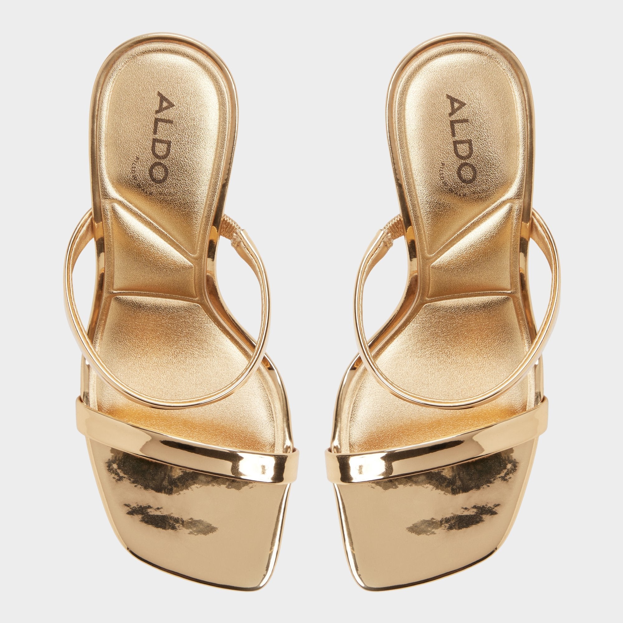 Aldo Evalyn in Gold - Strappy heeled sandal, Stiletto heel
