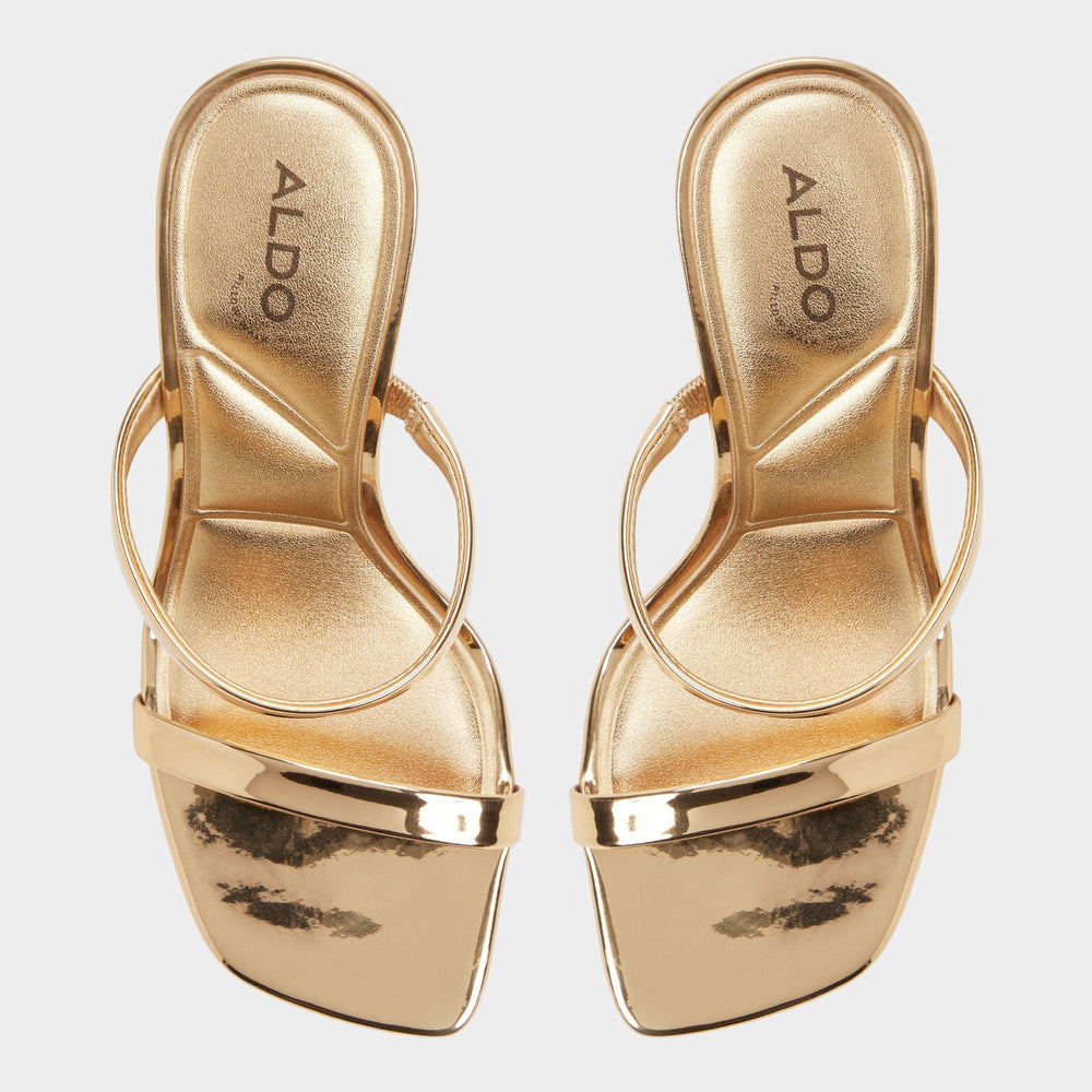 Aldo Evalyn in Gold - Strappy heeled sandal, Stiletto heel