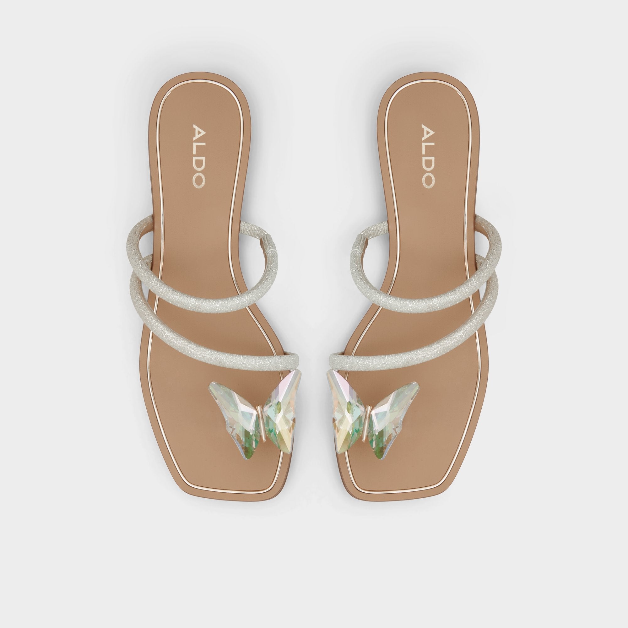 Aldo Garberia Silver Women's Flats - Flip flop