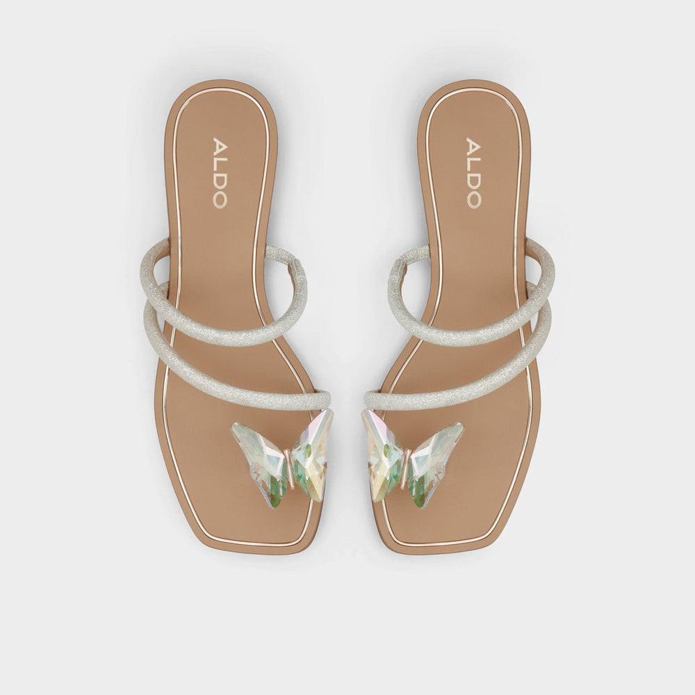 Aldo Garberia Silver Women's Flats - Flip flop