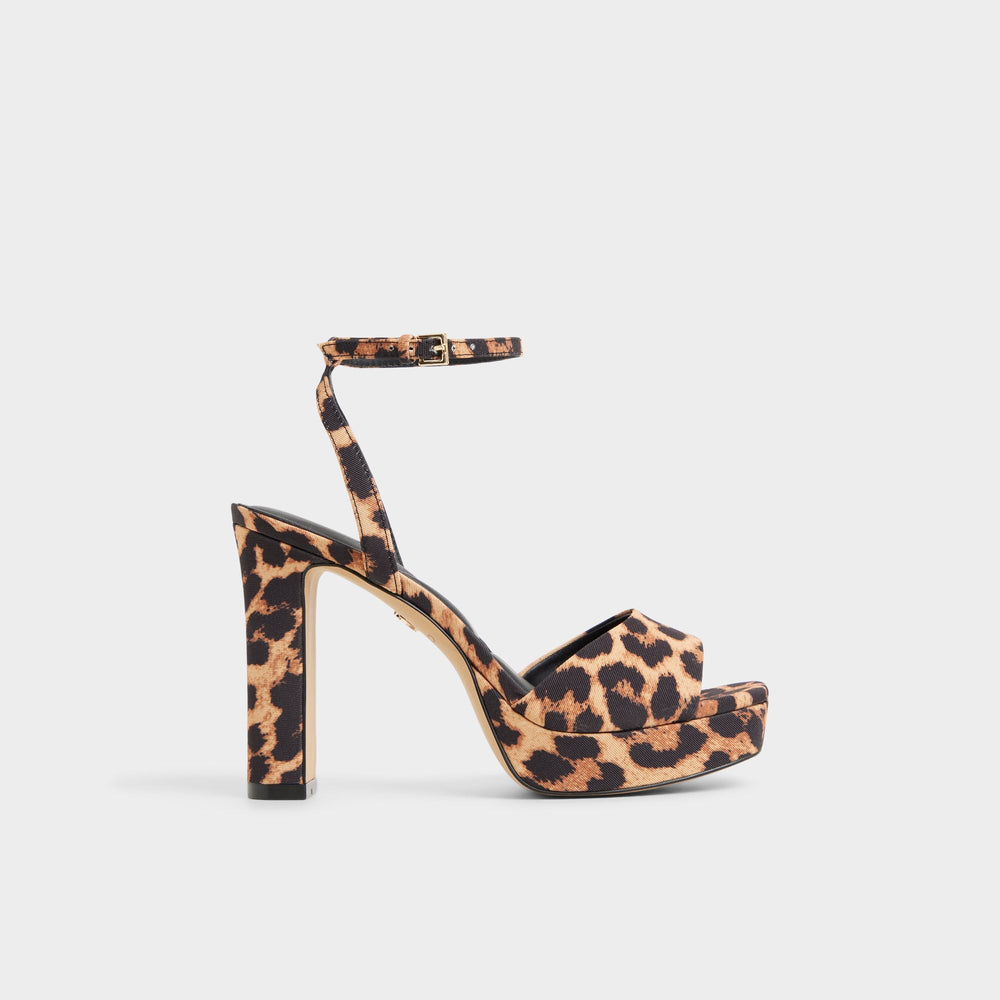 Aldo Chicgleam Brown Multi Women's Strappy sandals - Strappy heeled sandal, Platform