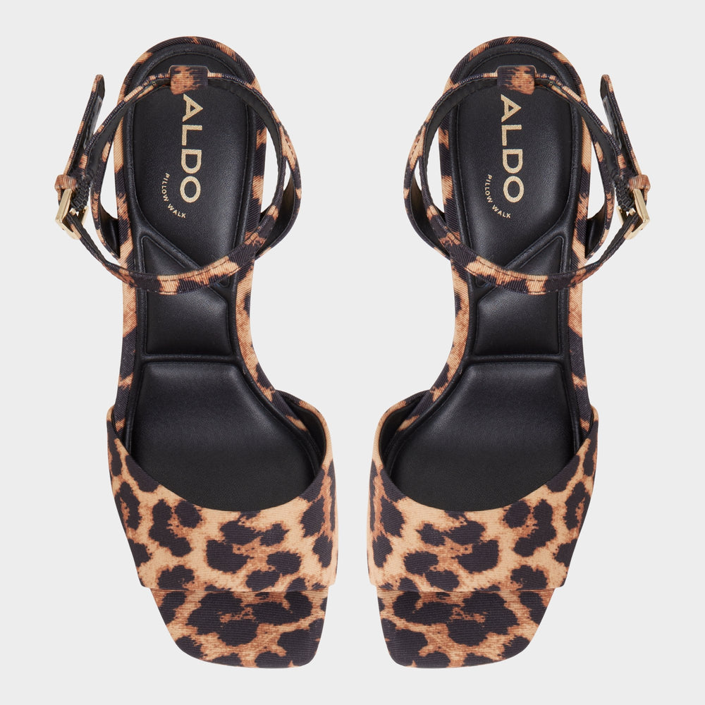 Aldo Chicgleam Brown Multi Women's Strappy sandals - Strappy heeled sandal, Platform