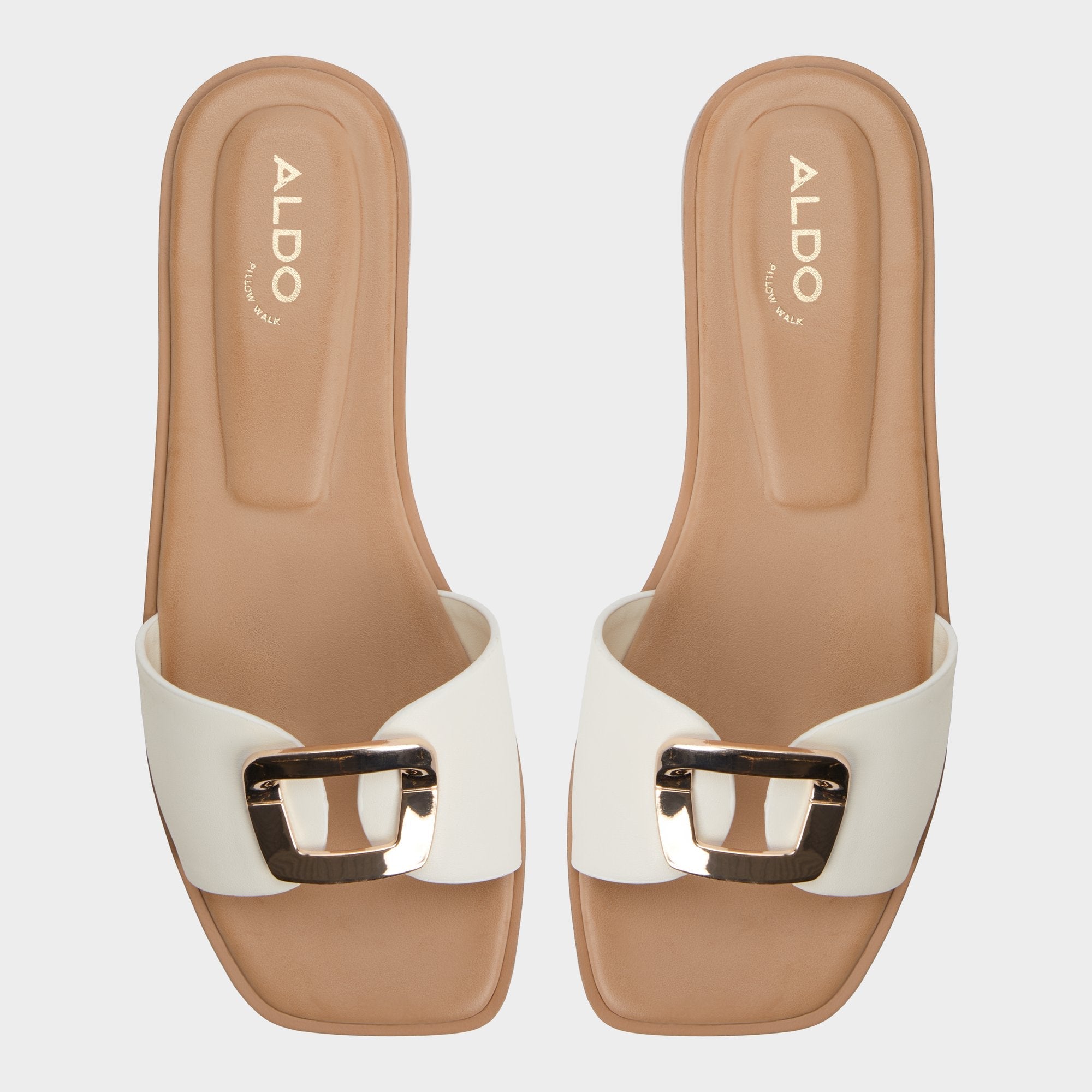 Aldo Tidella White Women's Flats - Slide sandal