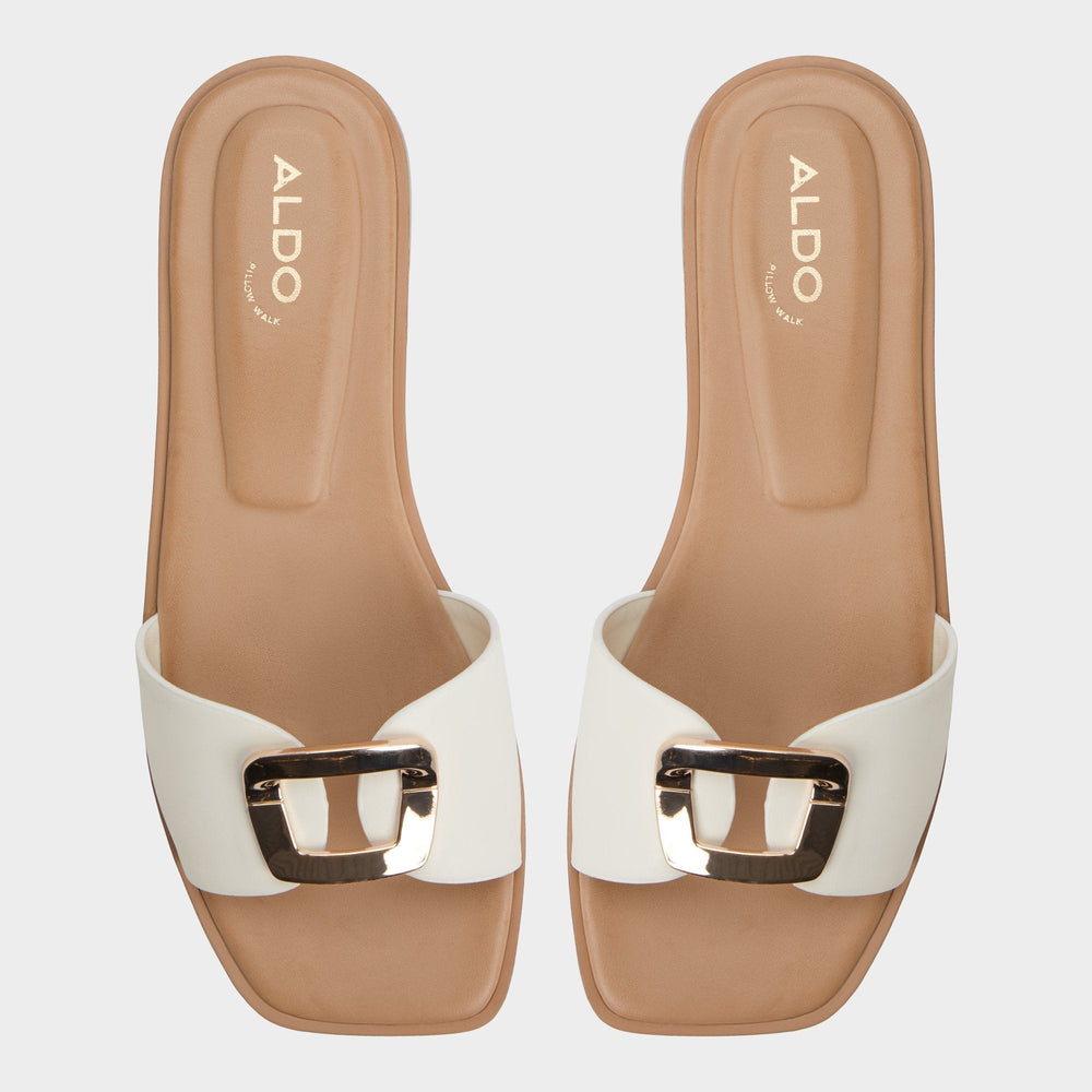 Aldo Tidella White Women's Flats - Slide sandal