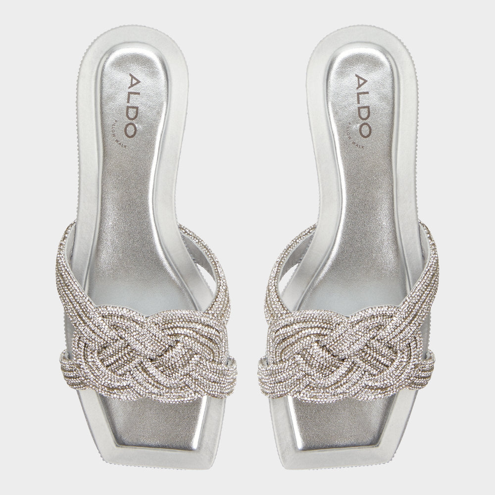 Aldo Karlina Silver Women's Iridescent metallics - Slide sandal