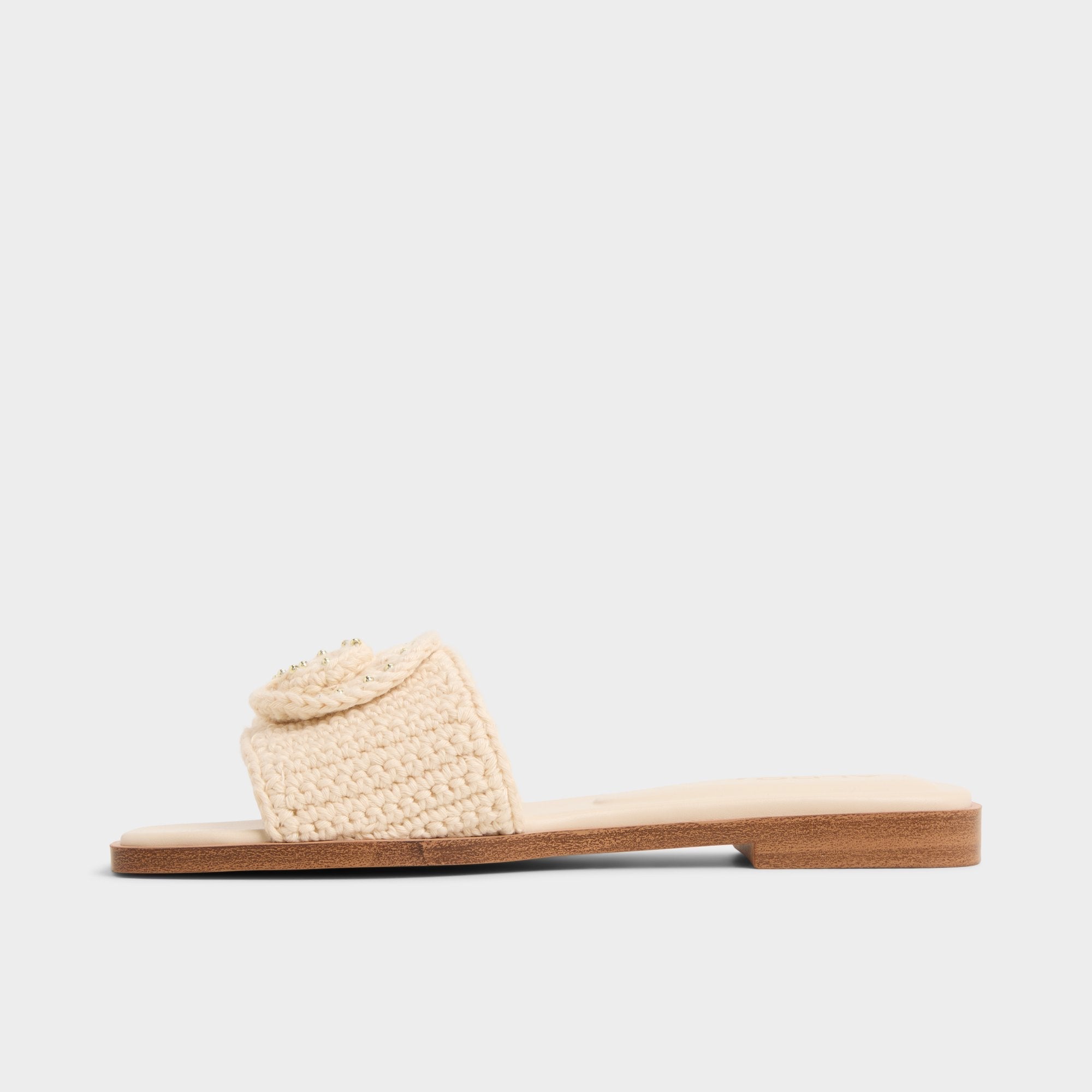 Aldo Sabbia Light Beige Women's Flats - Slide sandal