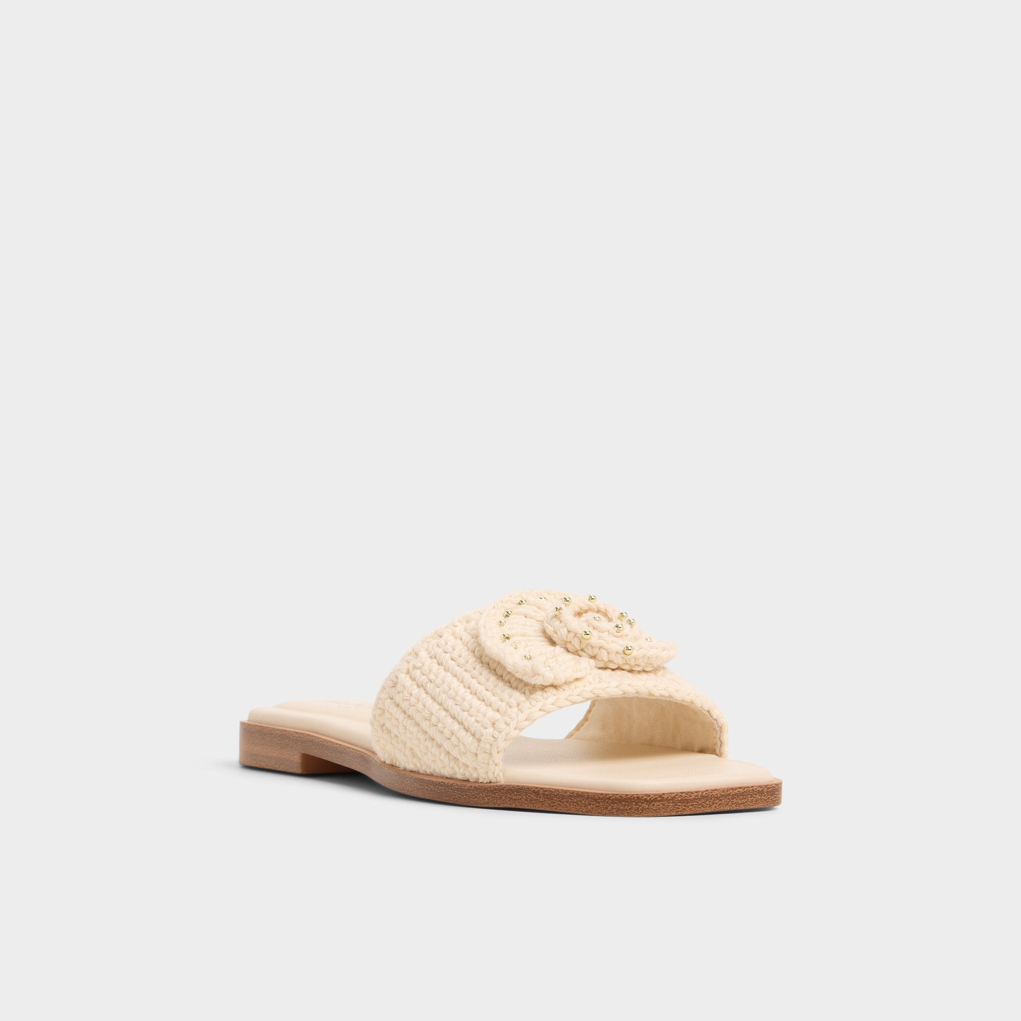 Aldo Sabbia Light Beige Women's Flats - Slide sandal