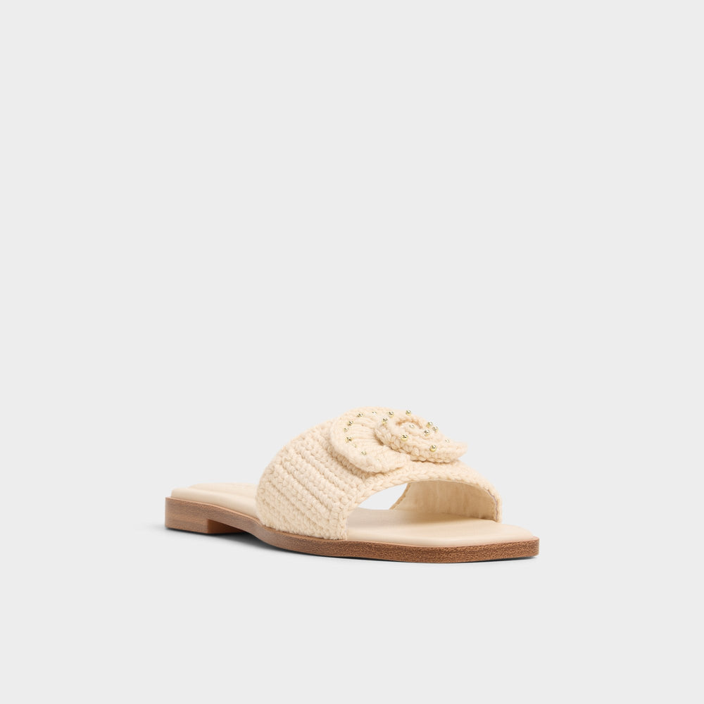 Aldo Sabbia Light Beige Women's Flats - Slide sandal
