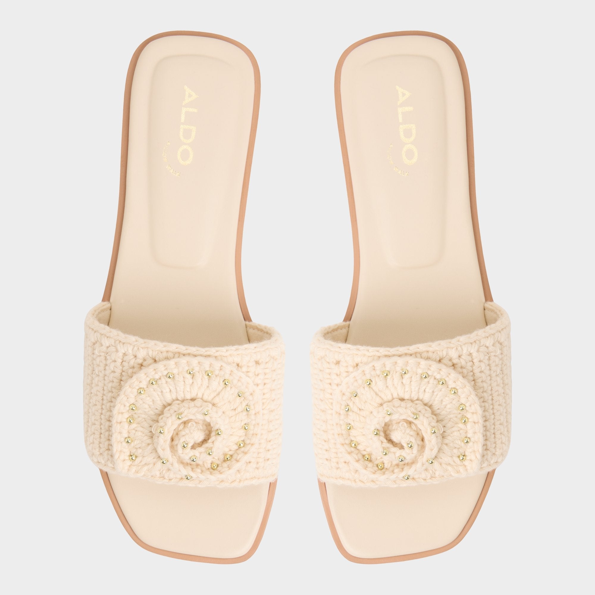 Aldo Sabbia Light Beige Women's Flats - Slide sandal