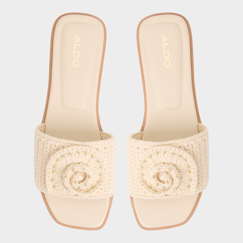 Aldo Sabbia Light Beige Women's Flats - Slide sandal