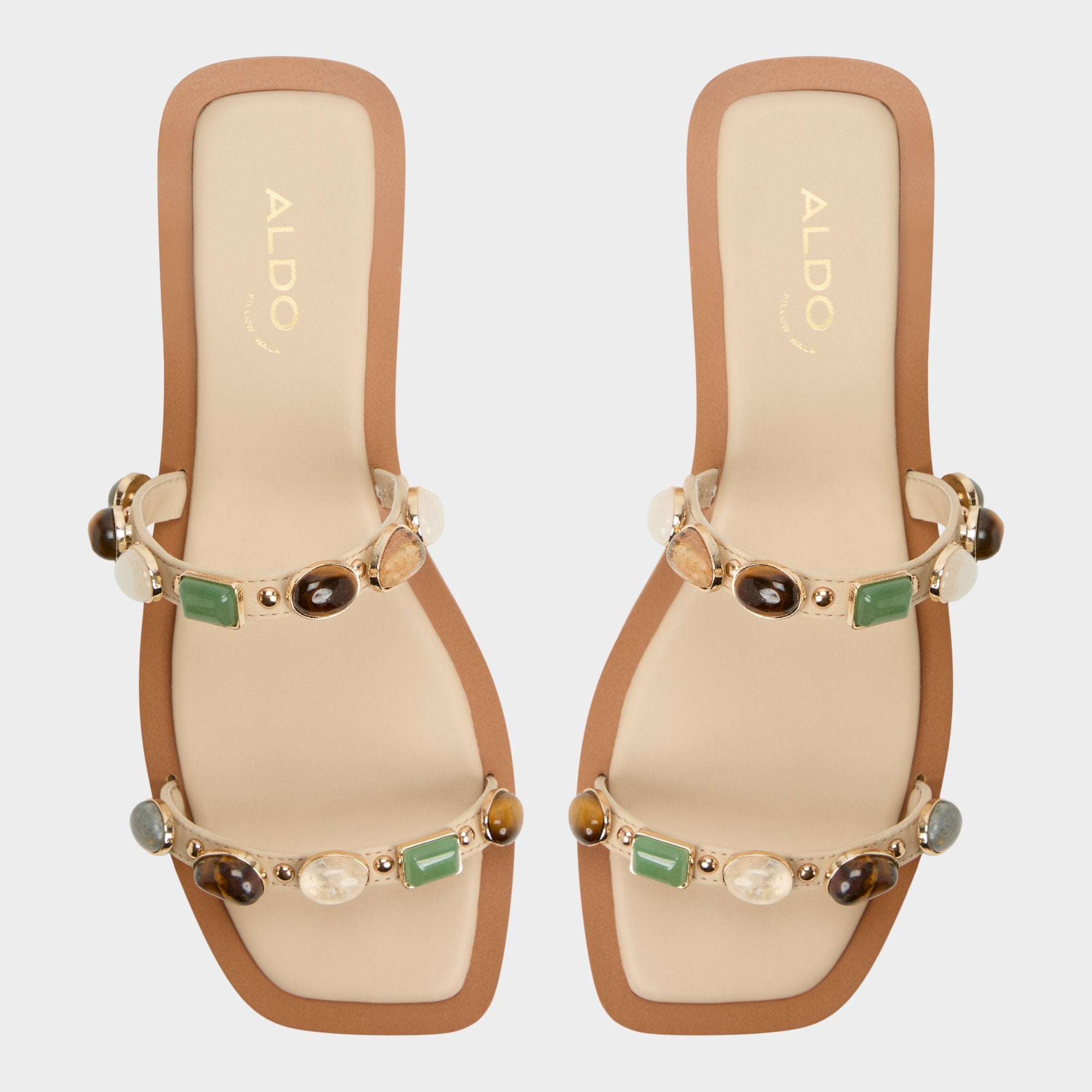 Aldo Sapphira Medium Beige Women's Flats - Strappy flat sandal