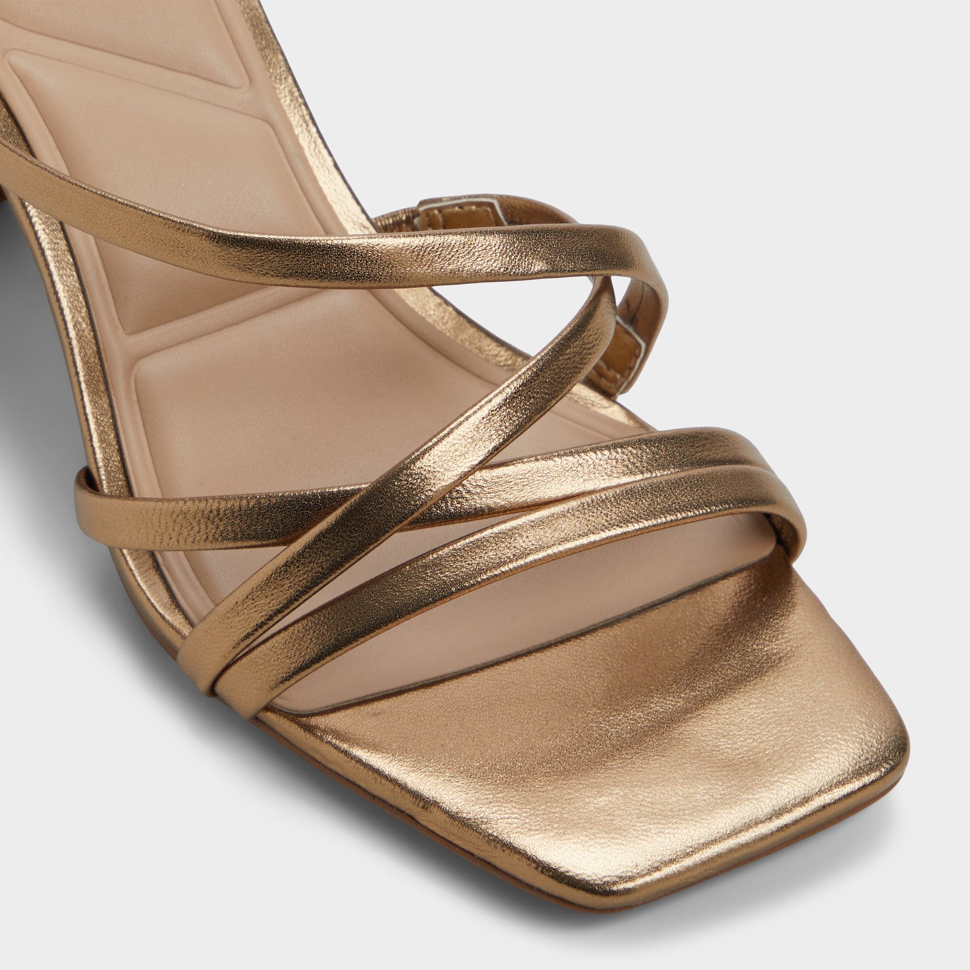 Aldo Esther Gold Women's Block heels - Strappy heeled sandal, Block heel