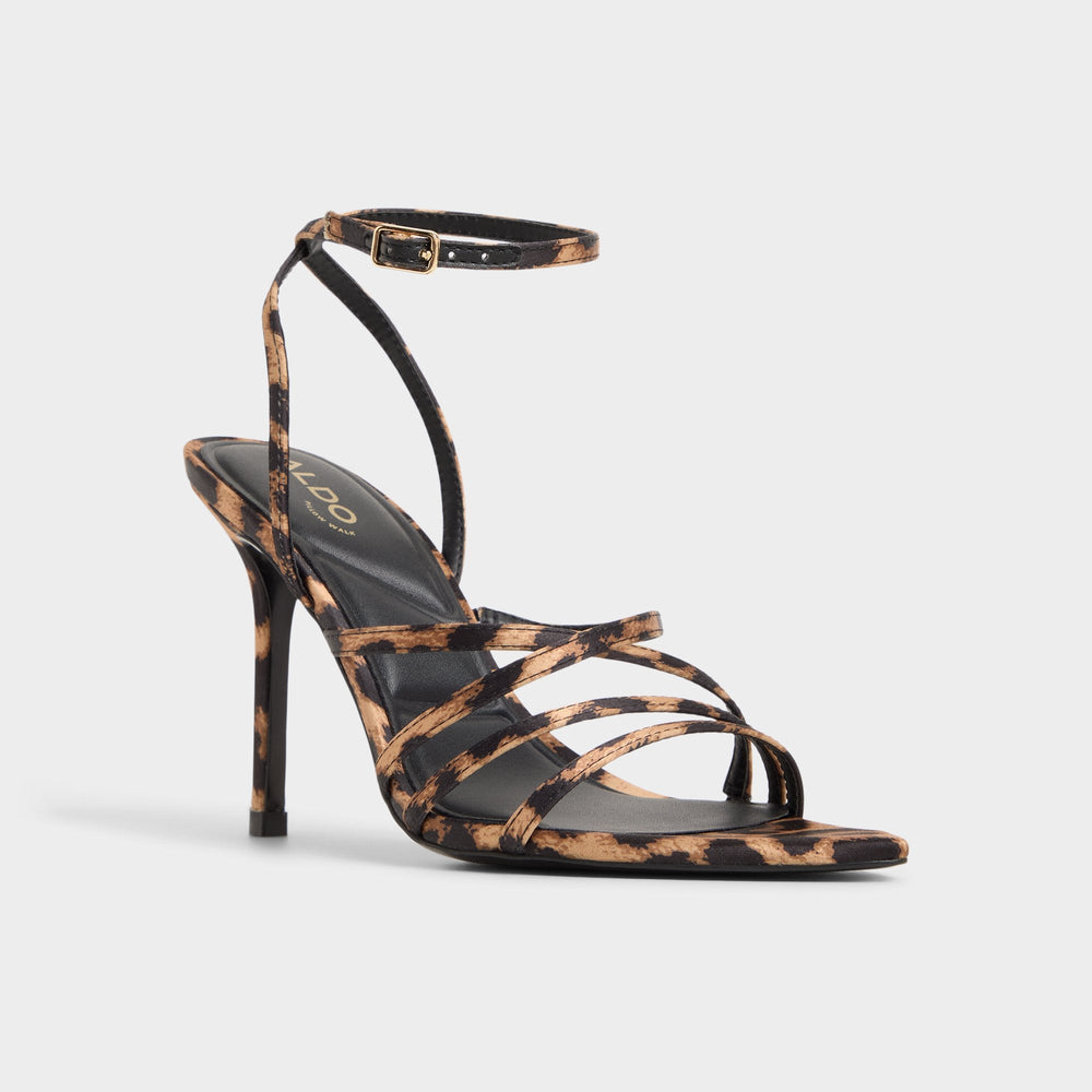 Aldo Solania Brown Multi Women's Strappy sandals - Strappy heeled sandal, Stiletto heel
