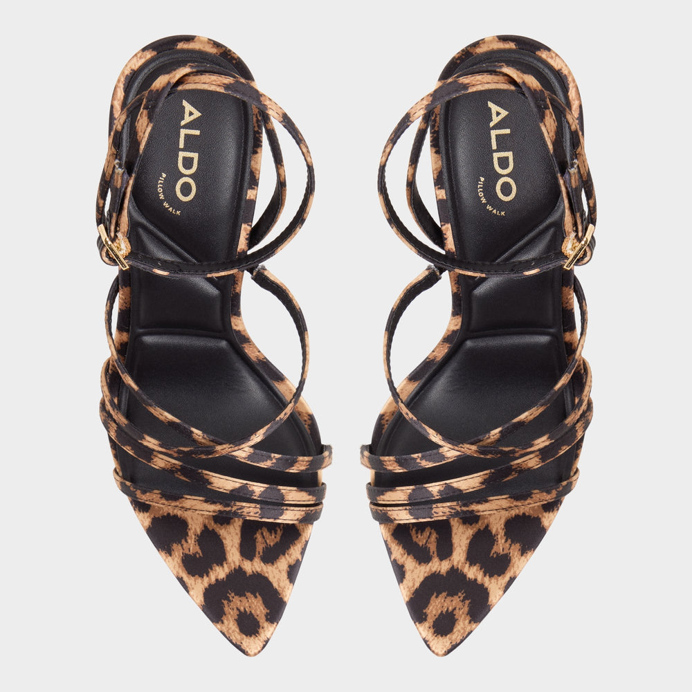 Aldo Solania Brown Multi Women's Strappy sandals - Strappy heeled sandal, Stiletto heel
