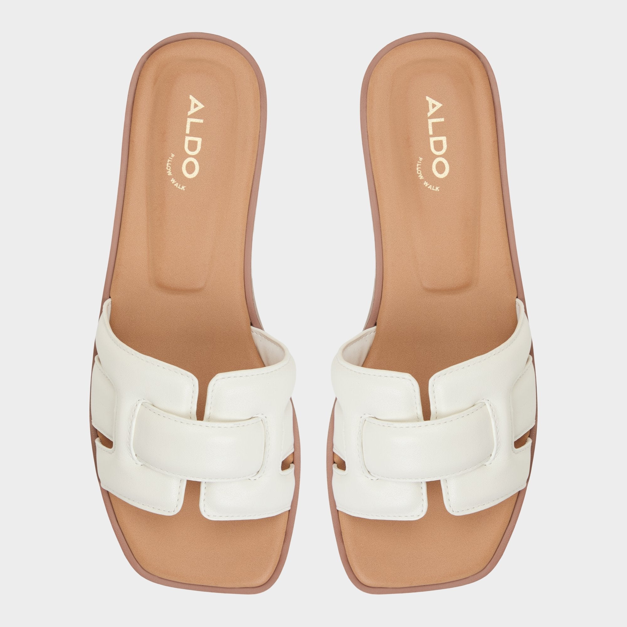 Aldo Eleny White Women's Flats - Slide sandal