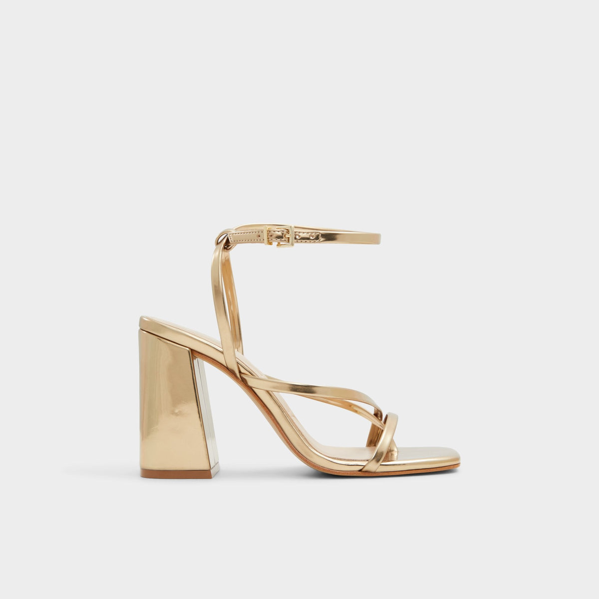 Aldo Laurader Gold Women's Block heels - Strappy heeled sandal, Block heel