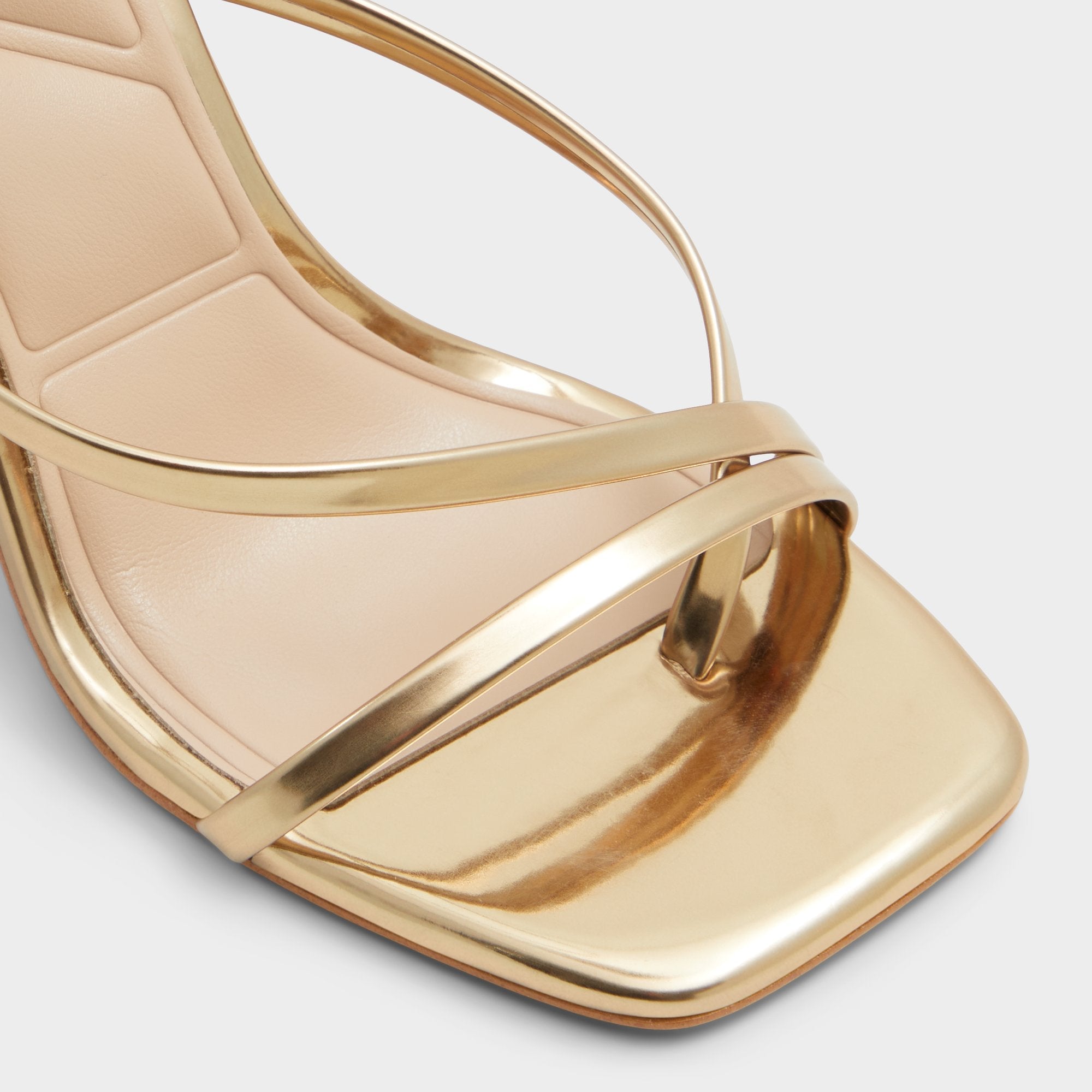 Aldo Laurader Gold Women's Block heels - Strappy heeled sandal, Block heel