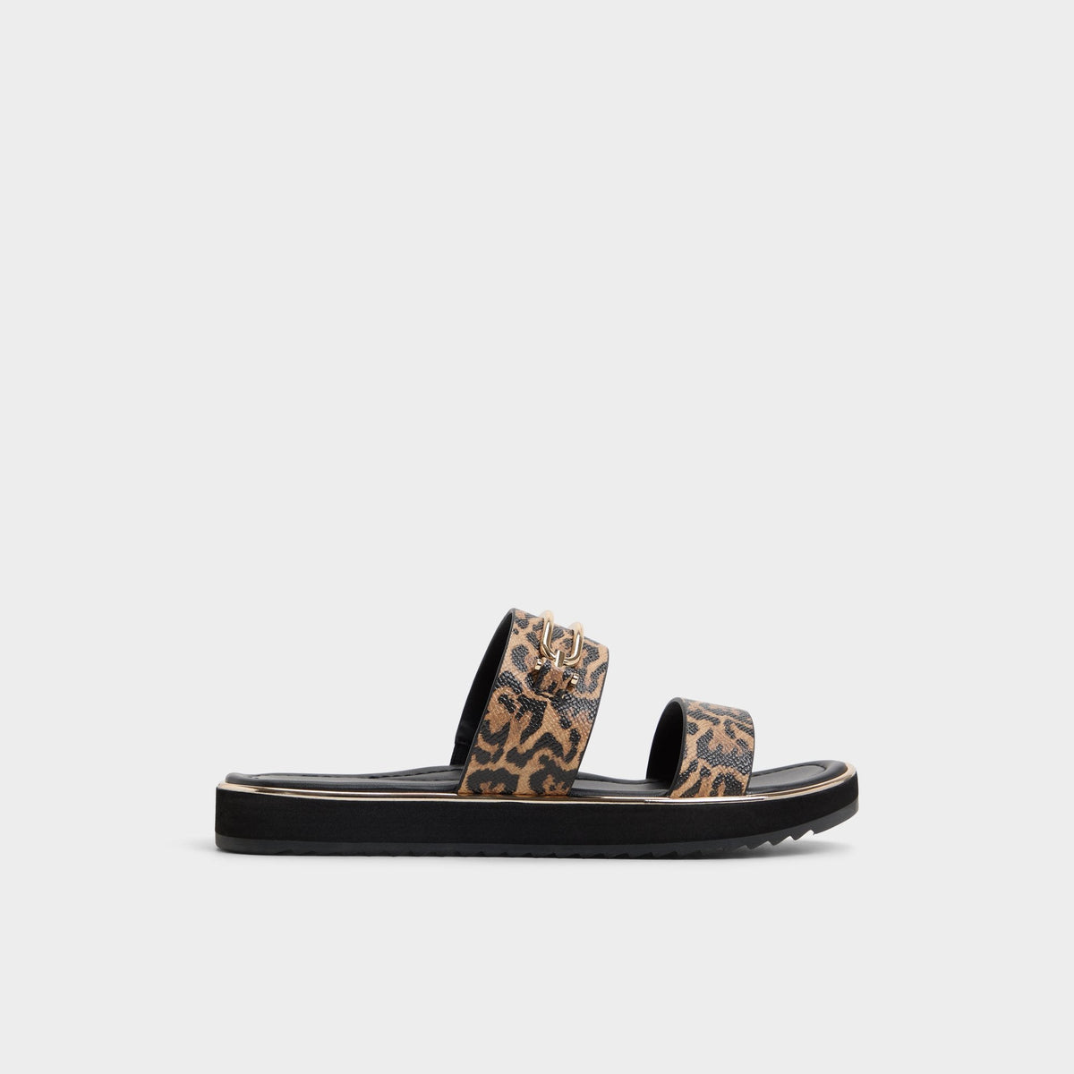 Aldo Lagoon Brown Multi Women's Flats - Strappy flat sandal, Footbed sandal