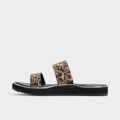 Aldo Lagoon Brown Multi Women's Flats - Strappy flat sandal, Footbed sandal