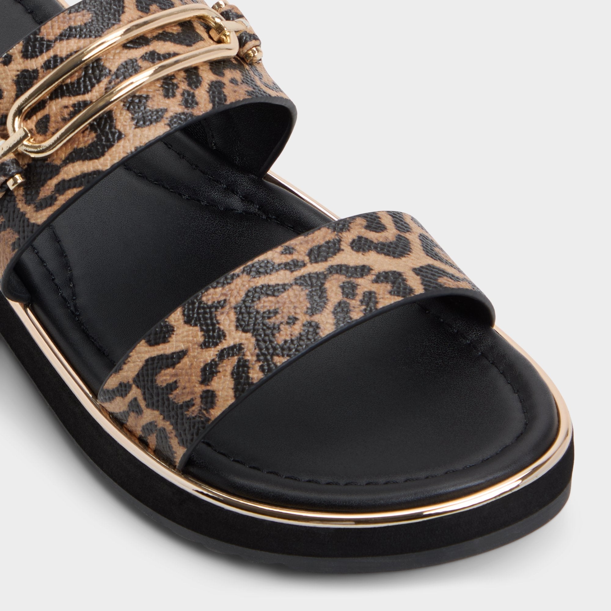 Aldo Lagoon Brown Multi Women's Flats - Strappy flat sandal, Footbed sandal