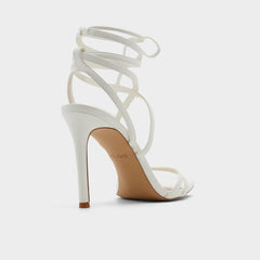 Aldo Phaedra in White - Strappy stiletto sandal, Stiletto heel